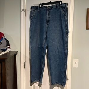 Men’s RK brand carpenter jeans. Size 42x29. Dark blue color.